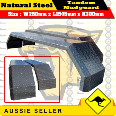 $180 • Buy Pair Tandem Axle Checker Plate Trailer Mudguards L1545mm X W250mm X Hx300mm