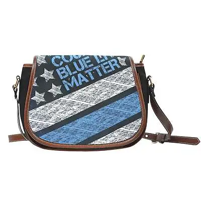 Police Blue Lives Matter Saddle Cross Body Zipper Bag Purse Gift • $49.95