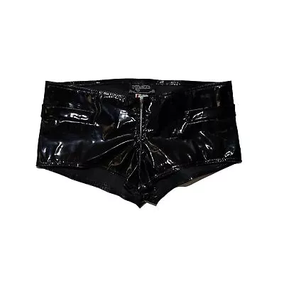 Women`s PHAZE Ghotic Shorts Latex Black Polyester Spandex Size 14 • £22.63