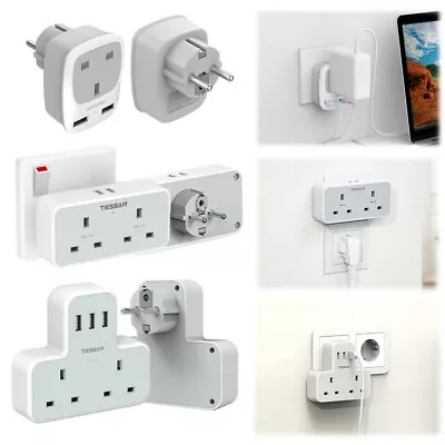 American Plug Adapter UK To US 3-IN-1 Travel Adapter With 2 USB Ports For Canada • £18.99