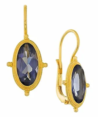 Lewis Carroll Iolite Earrings: Museum Of Jewelry • $94.95
