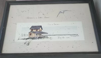 “Heavens A Little Closer In A House By The Sea” Signed D. Morgan Print 1990 • $19