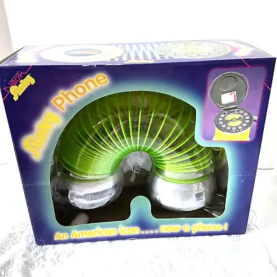 Vintage Telephone Original Neon Green Slinky Phone 1999 James Ind New In Box • $42.11