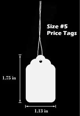 Garage Sale Price Tags Size #5 Blank White Merchandise Hang String Strung • $17.69