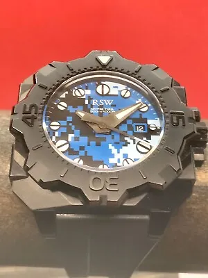 RSW Diving Tool 300m Swiss Automatic Black 46mm PVD Limited Edition Camouflage • $1695