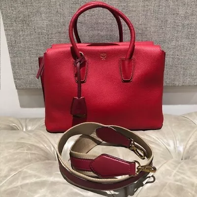 Authentic MCM Milla Medium Red Leather Tote W / Strap • $249.99