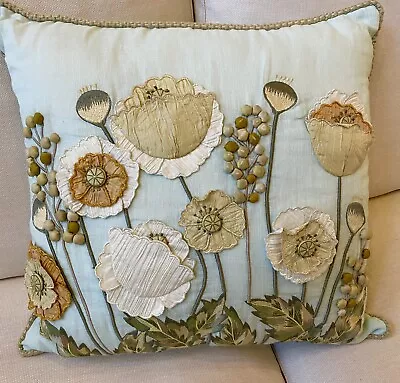 MacKenzie-Childs Square 18 X 18 Flower Floral Poppy Designer Pillow • $150