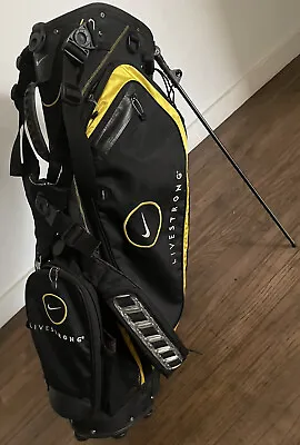 Nike Golf Bag Livestrong Lance Armstrong 5 Way Golf Bag With Stand RARE • $224.95