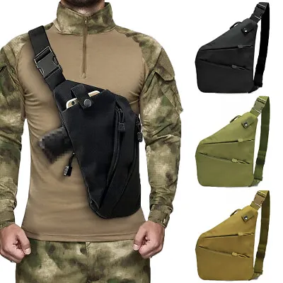 Men Backpack Tactical Sling Bag Chest Shoulder Fanny Pack Cross Body Molle Pouch • $10.99