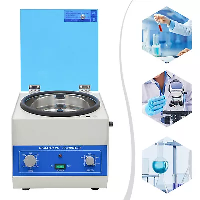 100W Microhematocrit High Speed Electric Medical Lab Centrifuge 24 C 1.5mmX75 Mm • $281