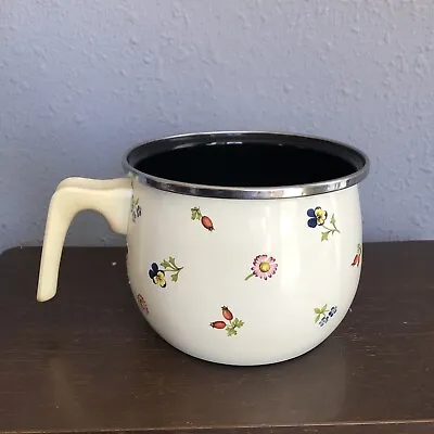 Villeroy & Boch Petite Fleur PRINZ Open Metal Milk Pot Boiler Enamel RARE • $39.99