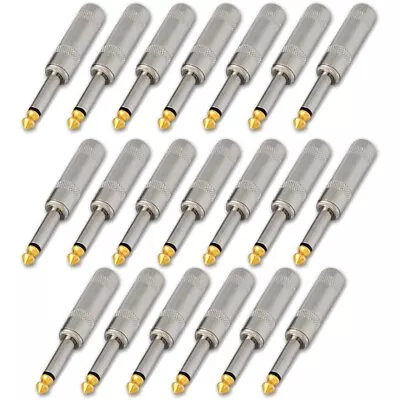 1/4 MONO TS Heavy Duty Male Audio Speaker Guitar Cable Connector Plug JACK 20pcs • $21.85