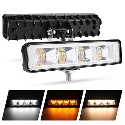 2x 6  12V 50W LED Work Light Bar Lights Driving Lamp Offroad Car SUV WHITE AMBER • £12.88