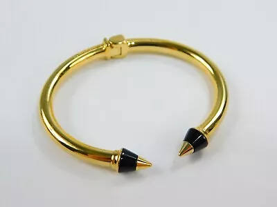 Vita Fede Made In Italy M Gold Tone & Black Titan Hinged Bangle Bracelet 6.5  • $49.99