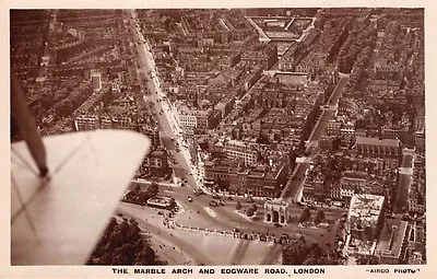 LONDON  Marble Arch & Edgware Road From The Air  -  Real Photo By Airco. • £8