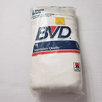 Vintage 1985 BVD Military 3 Pack Mens Briefs Underwear Cotton NOS Sz 44 USA New • $29.99