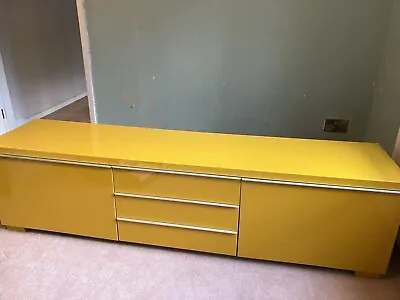 Ikea Besta Burs Yellow High Gloss Tv Bench Cabinet/unit Excellent Condition • £115
