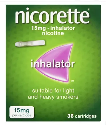 £39.75 • Buy Nicorette Inhalator Nicotine - 15mg - 36 Cartridges **BRAND NEW & SEALED**