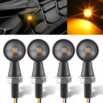 4X Motorcycle LED Mini Turn Signal Light Indicator Amber Blinker For Chopper 12V • $19.98