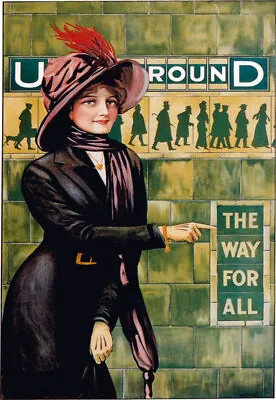 R45 Vintage London Underground The Way For All Poster Re-Print A4 • £2.93