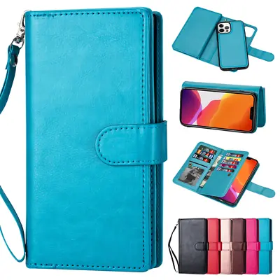 $6.79 • Buy For IPhone 14 13 12 11 Pro Max XR 8 Removable Wallet Magnetic Leather Case Cover