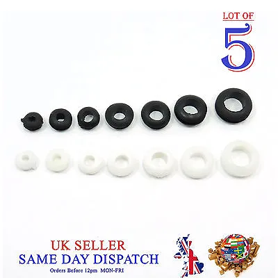 5x Rubber Wiring Grommets Cable Wire Open Hole Ring Different Colour And Sizes • £2.42