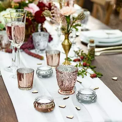 £4.49 • Buy Glass Tealight Holder Candle Not Included- Wedding Home Venue Decor Style Choice