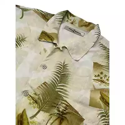 Tommy Bahama Silk Tropical Hawaiian Button Shirt Men’s Palm Tree Boat Island L • $27