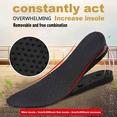$7.98 • Buy 7cm 3-layer Adjustable Height Booster Insole Heightening Insole For Sneakers