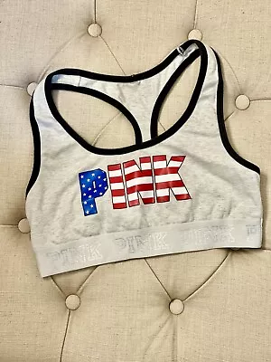 Victoria's Secret PINK American Flag Logo Sports Bra Size Small • $12.95