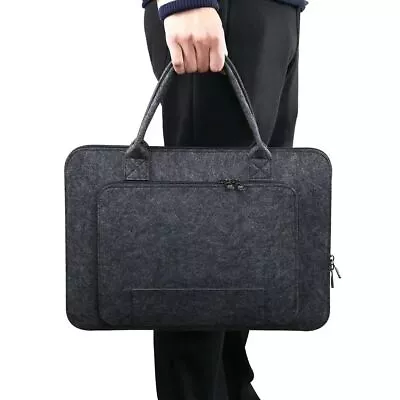 Felt Business Briefcases Work Business Tote Black Handbag Shoulder Lawyer Bag • $19.73