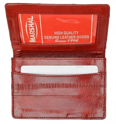 GENUINE EEL SKIN Bifold Credit Business Card Id Holder Case Wallet NEW • $17.99