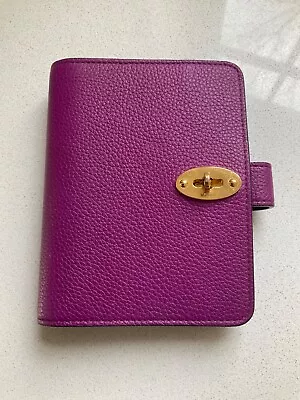 Mulberry Postman’s Lock Pocket Book Diary Filofax Violet Leather - Match To Bag! • £179