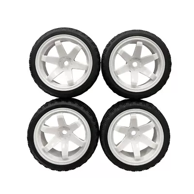 1/10 RC 4PCS Buggy On-Road Tires And Wheel Rims 12mm Hex For HSP Traxxas Tamiya • £12.99