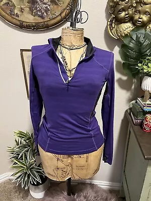 MPG Mondetta Pullover Athletic  Long Sleeve Purple Shirt 1/4 Zip Thumbholes XS • $8