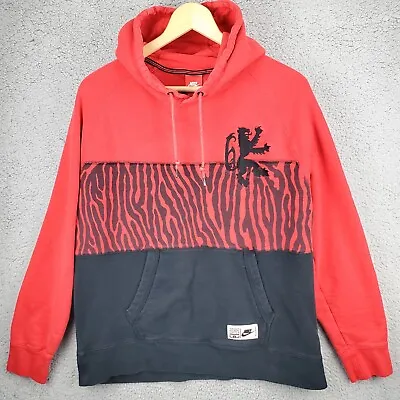 Mens Lebron James Nike Virescit Vulnere Virtus Black Red Swirl Hoodie Sweatshirt • $29.99