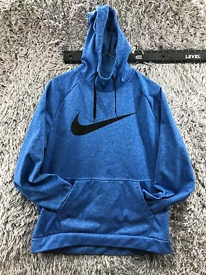 Nike Swoosh Therma-Fit Hoodie Mens Size XL Blue Long Sleeve Pullover W Pockets • $14.36