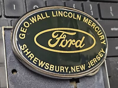 Vintage Geo. Wall Ford Lincoln-mercury Shrewsbury New Jersey Adv Belt Buckle • $14.99