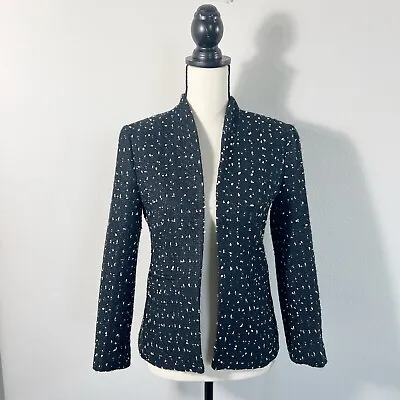 J. Crew 365 Womens Textured Knit Open Front Lined Blazer Jacket Navy Size 2 • $21.95