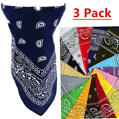 3 PCS Lot Paisley Bandana Face Mask Head Wrap Scarf 100% Cotton Mouth Cover • $6.99