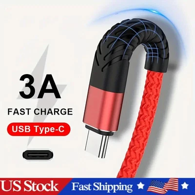 $5.39 • Buy Heavy Duty Braided USB C Type-C Fast Charging Data Sync Charger Cable Long Cord