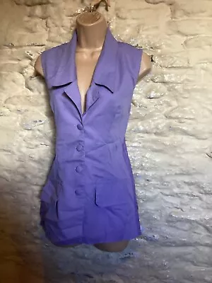 Lilac Longline Waistcoat Top Jacket Size  12 • £0.99
