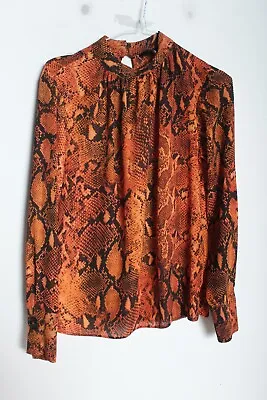 £2.34 • Buy Dorothy Perkins Snakeskin Blouse - Burnt Orange - Size 8 (49f)