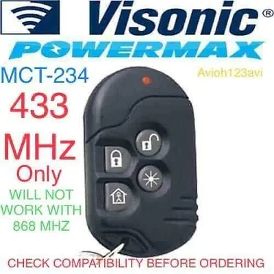 VISONIC One-way Keyfob MCT-234 For PowerMax Systems 433.9MHz • $65.50