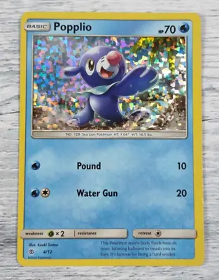 Popplio 4/12 Holo 2016 McDonalds Happy Meal Pokemon Card DAMAGED • $0.06