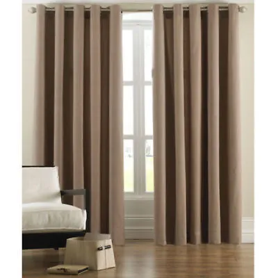 £19.99 • Buy Cord Ring Top Curtains Beige/camel/mocha /coffee 100% Cotton 