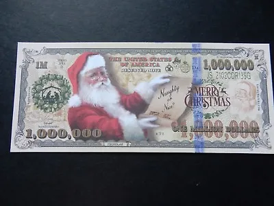 $1 Million US Dollars Novelty Note Father Christmas St Nicholas $1000000 XMAS 25 • £1.29