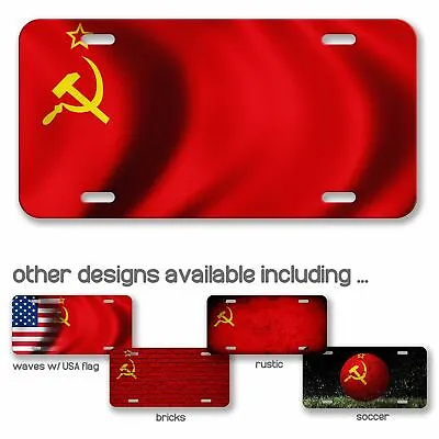 High Grade Aluminum License Plate - Flag Of USSR (Russia) - Many Options • $13.49