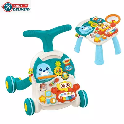 2 In 1 Baby Learning Walker For Infant 6-18 Months Boys Girls W/ Activity Center • $27.96
