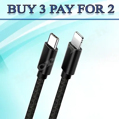 Fast Charger USB C Charging Cable For IPhone 8 X XS XR 11 12 13 14 Pro Max IPad • £3.49